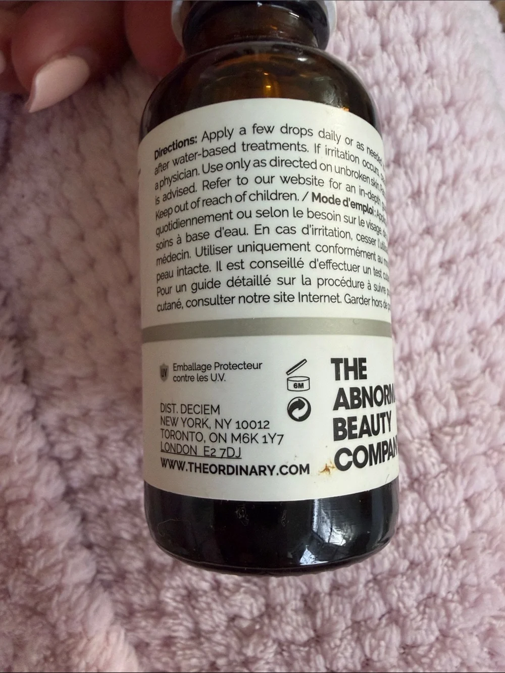 The Ordinary Plant-Derived Squalane Serum – Brown Glass with White Dropper